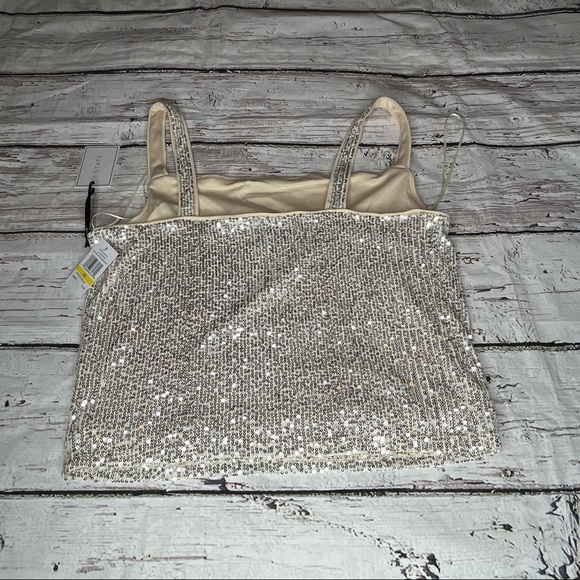 NWT 1.State Sequin Wide Strap Draped Tank Top Size M - Picture 9 of 9